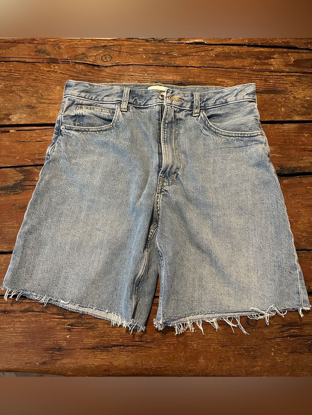 Everlane Light Blue High-Rise Denim Cutoff Shorts 27 Regular